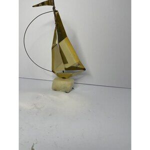 Vintage Mid Century MARIO JASON Brass Sail Boat Sculpture Art MCM Artist Signed